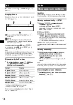 Предварительный просмотр 10 страницы Sony CDX-GT760 Operating Instrctions