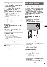 Предварительный просмотр 11 страницы Sony CDX-GT770 Operating Instruction