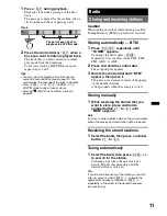 Предварительный просмотр 11 страницы Sony CDX-GT790UI Operating Instructions Manual