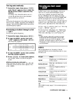 Предварительный просмотр 9 страницы Sony CDX-GT805DX - Cd Receiver Operating Instructions Manual