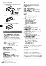 Предварительный просмотр 20 страницы Sony CDX-GT805DX - Cd Receiver Operating Instructions Manual