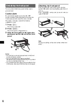 Preview for 6 page of Sony CDX-GT828U Operating Instructions Manual