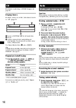 Preview for 12 page of Sony CDX-GT828U Operating Instructions Manual