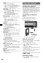 Preview for 18 page of Sony CDX-GT828U Operating Instructions Manual