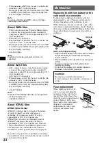 Preview for 22 page of Sony CDX-GT828U Operating Instructions Manual