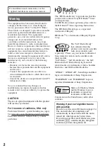 Preview for 2 page of Sony CDX-GT920U Operating Instructions Manual