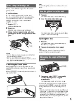 Preview for 5 page of Sony CDX-GT920U Operating Instructions Manual