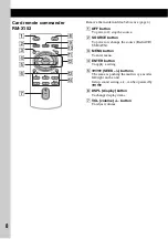 Preview for 8 page of Sony CDX-GT920U Operating Instructions Manual