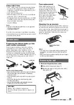 Preview for 21 page of Sony CDX-GT920U Operating Instructions Manual