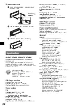 Preview for 22 page of Sony CDX-GT920U Operating Instructions Manual