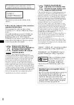 Предварительный просмотр 2 страницы Sony CDX-GT929U Operating Instructions Manual