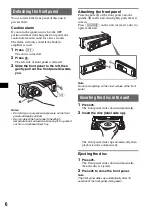 Предварительный просмотр 6 страницы Sony CDX-GT929U Operating Instructions Manual