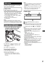 Предварительный просмотр 17 страницы Sony CDX-GT930UI - Fm/am Compact Disc Player Operating Instructions Manual