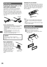 Предварительный просмотр 26 страницы Sony CDX-GT930UI - Fm/am Compact Disc Player Operating Instructions Manual