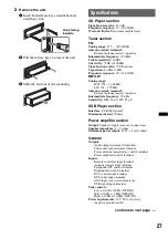 Предварительный просмотр 27 страницы Sony CDX-GT930UI - Fm/am Compact Disc Player Operating Instructions Manual