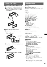 Предварительный просмотр 59 страницы Sony CDX-GT930UI - Fm/am Compact Disc Player Operating Instructions Manual