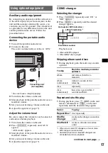 Предварительный просмотр 17 страницы Sony CDX-GT970US Operating Instructions Manual