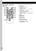 Предварительный просмотр 10 страницы Sony CDX-GT980UI Operating Instructions Manual