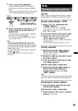 Предварительный просмотр 13 страницы Sony CDX-GT980UI Operating Instructions Manual