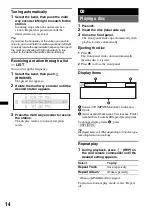 Предварительный просмотр 14 страницы Sony CDX-GT980UI Operating Instructions Manual