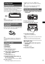 Предварительный просмотр 7 страницы Sony CDX-H905IP Operating Instructions Manual