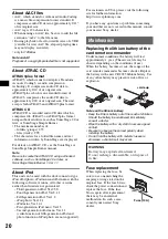 Предварительный просмотр 20 страницы Sony CDX-H905IP Operating Instructions Manual