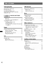 Preview for 4 page of Sony CDX-H910UI Marketing Specifications (CDXH910UI) Operating Instructions Manual