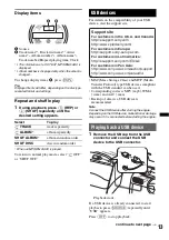 Preview for 13 page of Sony CDX-H910UI Marketing Specifications (CDXH910UI) Operating Instructions Manual