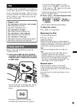 Preview for 15 page of Sony CDX-H910UI Marketing Specifications (CDXH910UI) Operating Instructions Manual