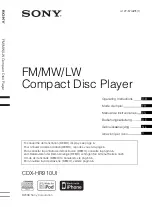 Предварительный просмотр 1 страницы Sony CDX-HR910UI Operating Instructions Manual