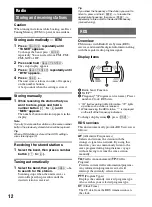 Предварительный просмотр 12 страницы Sony CDX-HR910UI Operating Instructions Manual