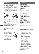 Предварительный просмотр 24 страницы Sony CDX-HR910UI Operating Instructions Manual