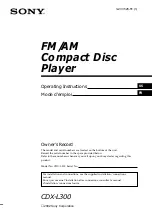 Предварительный просмотр 1 страницы Sony CDX-L300 Installation/Connection Operating Instructions Manual