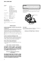 Предварительный просмотр 2 страницы Sony CDX-L300 Installation/Connection Service Manual