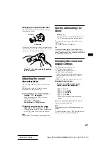 Preview for 17 page of Sony CDX-L350 - Fm/am Compact Disc Player Operating Instructions Manual