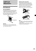 Предварительный просмотр 19 страницы Sony CDX-L380X Operating Instructions Manual