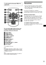 Preview for 5 page of Sony CDX-L410X - Fm/am Compact Disc Player Operating Instructions Manual