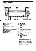 Предварительный просмотр 4 страницы Sony CDX-L430X Operating Instructions Manual