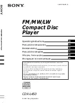 Предварительный просмотр 1 страницы Sony CDX-L450 Operating Instructions Manual