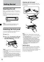 Предварительный просмотр 6 страницы Sony CDX-L450 Operating Instructions Manual