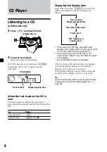 Предварительный просмотр 8 страницы Sony CDX-L450 Operating Instructions Manual