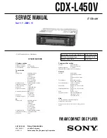 Предварительный просмотр 1 страницы Sony CDX-L450V - Fm/am Compact Disc Player Service Manual