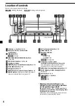 Предварительный просмотр 4 страницы Sony CDX-L450X Operating Instructions (English, Español) Operating Instructions Manual