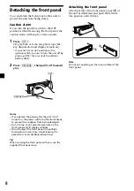 Предварительный просмотр 8 страницы Sony CDX-L450X Operating Instructions (English, Español) Operating Instructions Manual