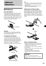 Предварительный просмотр 15 страницы Sony CDX-L450X Operating Instructions (English, Español) Operating Instructions Manual