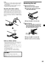 Предварительный просмотр 19 страницы Sony CDX-L550FP Operating Instructions Manual