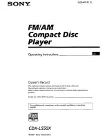 Sony CDX-L550X - Fm/am Compact Disc Player Operating Instructions Manual preview