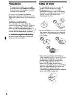 Preview for 6 page of Sony CDX-L550X - Fm/am Compact Disc Player Operating Instructions Manual