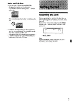 Preview for 7 page of Sony CDX-L550X - Fm/am Compact Disc Player Operating Instructions Manual