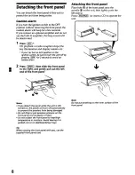 Preview for 8 page of Sony CDX-L550X - Fm/am Compact Disc Player Operating Instructions Manual